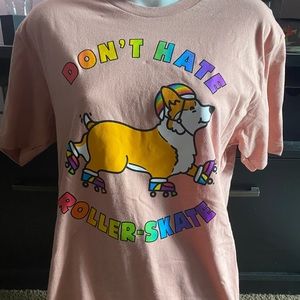 Roller skating corgi